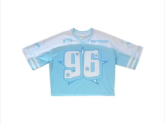PTF Football Jersey, Baby Blue/White