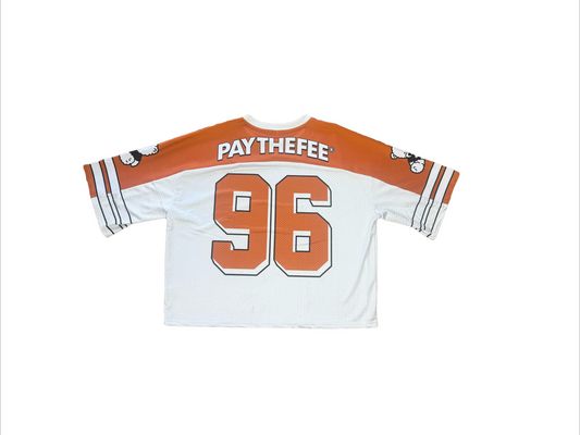 PTF Football Jersey, White/Texas Orange